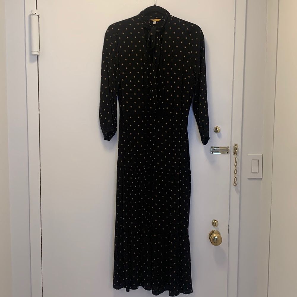 Joules Tie Neck Ankle Length Dress